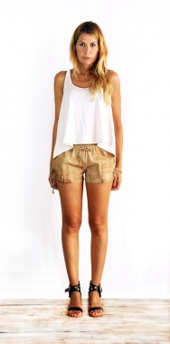 Erin Laced Shorts Washed Brown